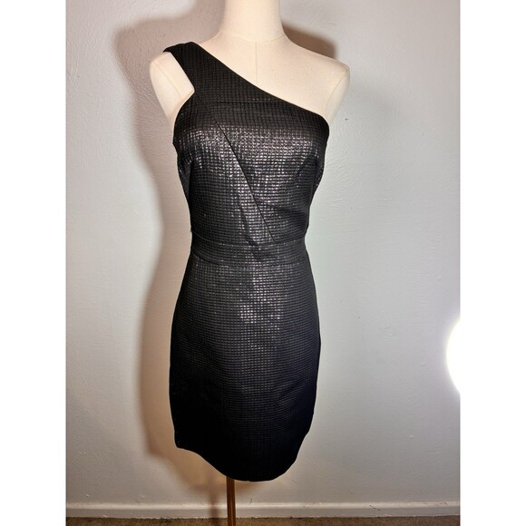 Banana Republic Monogram Dresses & Skirts - NWT Banana Republic Monogram Black One Shoulder Sequin Grid Dress Size 2